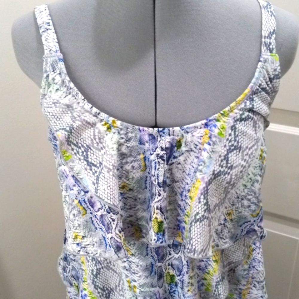 NWT Gloria Vanderbelt 2 Piece Snake Skin Look  Swim Suit  Size 14